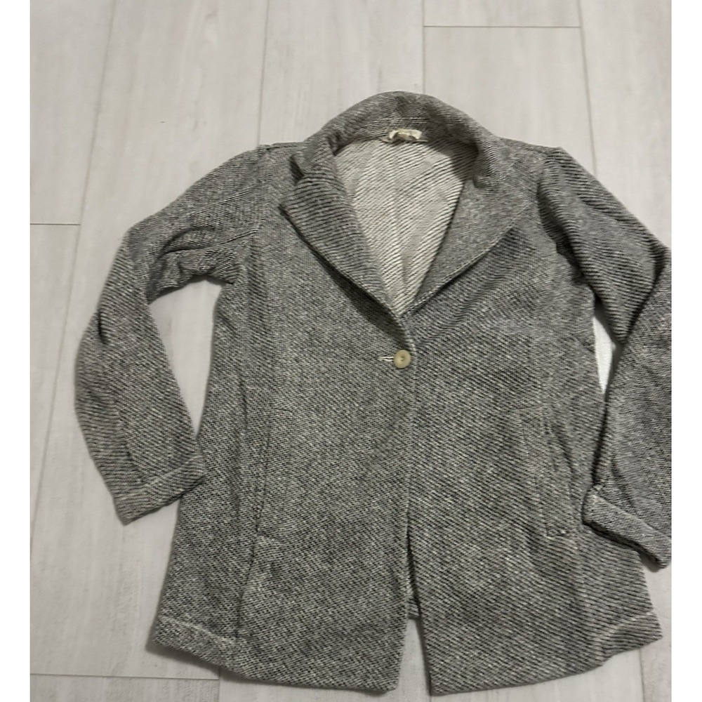 Eileen Fisher Knit Cardigan Sz XS Gray Pockets